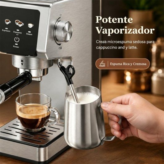 Cafetière expresso semiautomatique Gvatzyl 1,2L 20 Bars avec buse vapeur