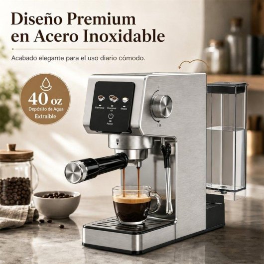 Cafetière expresso semiautomatique Gvatzyl 1,2L 20 Bars avec buse vapeur