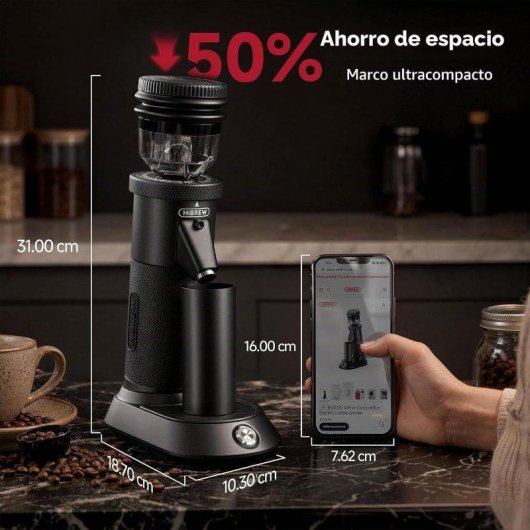 Moulin à café HiBREW G5A 50g 180W 36 réglages meule conique 48mm