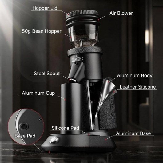 Moulin à café HiBREW G5A 50g 180W 36 réglages meule conique 48mm