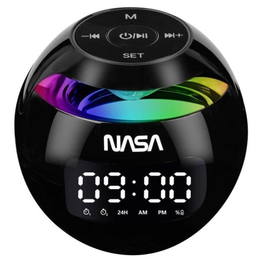 Reveil Bluetooth NASA SP200 Enceinte 3W LED Double Alarme