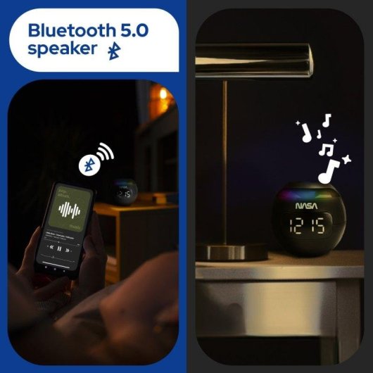 Reveil Bluetooth NASA SP200 Enceinte 3W LED Double Alarme