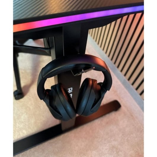Mesa Gaming Alpha Gamer Zorya 140cm Acier et MDF RGB Blanc