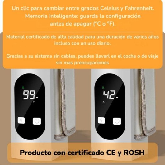 Calienta Biberones Portatil Smartia 2026 Batería 9000 mAh Resistente a Líquidos