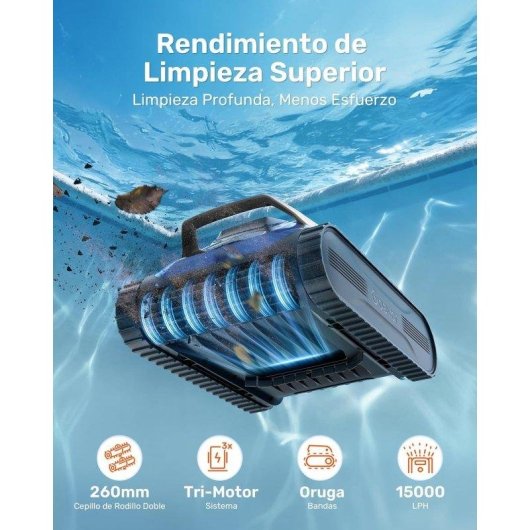 Robot limpiapiscinas Gosvor WavePath 2.0 5 modos 15.000 LPH