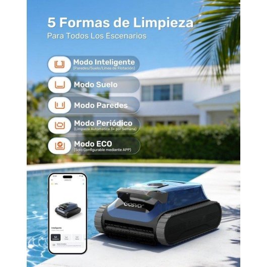 Robot limpiapiscinas Gosvor WavePath 2.0 5 modos 15.000 LPH