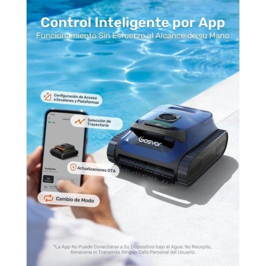 Robot limpiapiscinas Gosvor WavePath 2.0 5 modos 15.000 LPH