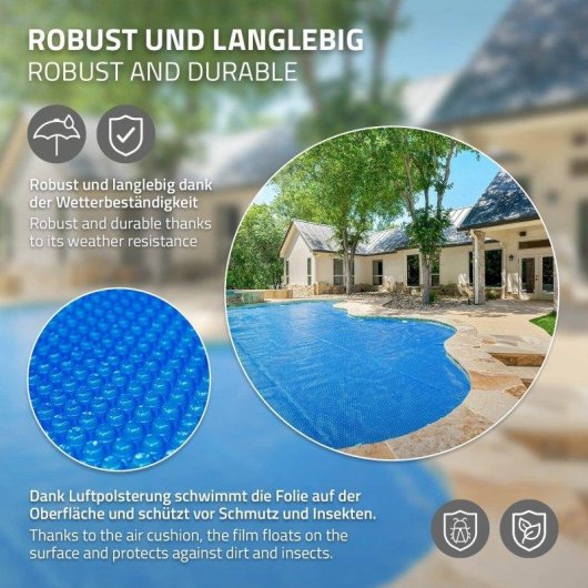 Cubierta Solar Piscina ECD Germany Rectangular 600x400 cm Azul 400µm