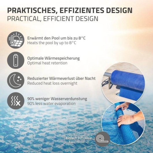Cubierta Solar Piscina ECD Germany Rectangular 600x400 cm Azul 400µm