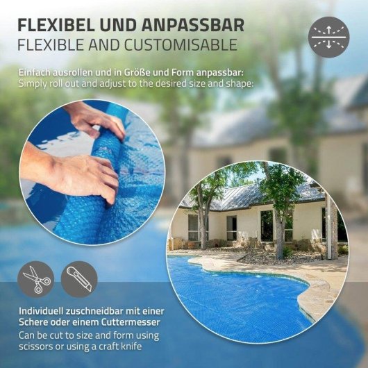 Cubierta Solar Piscina ECD Germany Rectangular 600x400 cm Azul 400µm