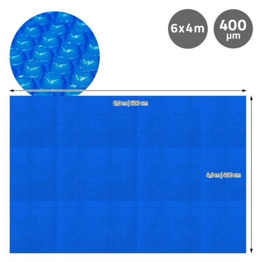 Cubierta Solar Piscina ECD Germany Rectangular 600x400 cm Azul 400µm