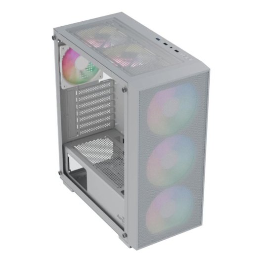 Caja PC Gaming Aerocool B509A Flow ARGB Blanco Vidrio Templado