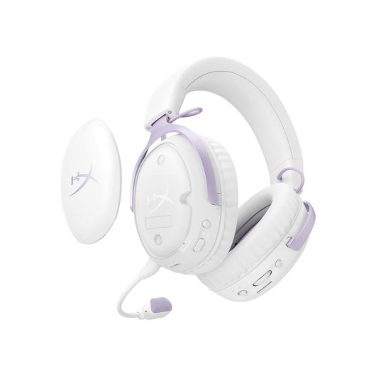 Auriculares HyperX Cloud III S inalámbricos Bluetooth gaming con micrófono lavanda