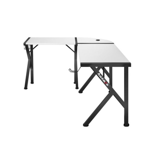 Mesa Gaming Huzaro Hero 154 cm Fibre de carbone Acier inoxydable Blanc
