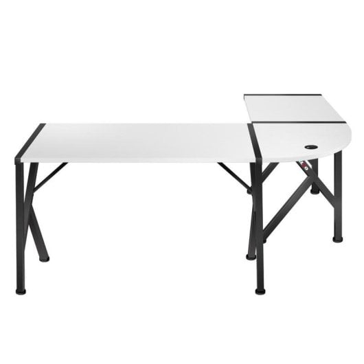 Mesa Gaming Huzaro Hero 154 cm Fibre de carbone Acier inoxydable Blanc