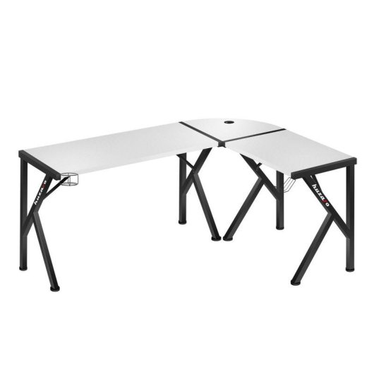 Mesa Gaming Huzaro Hero 154 cm Fibre de carbone Acier inoxydable Blanc
