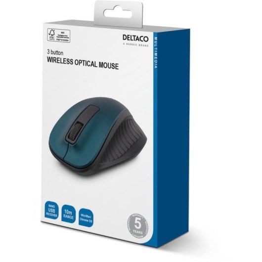 Ratón Deltaco MS-708 RF kabellos 1200 DPI Blau Rechtshänder