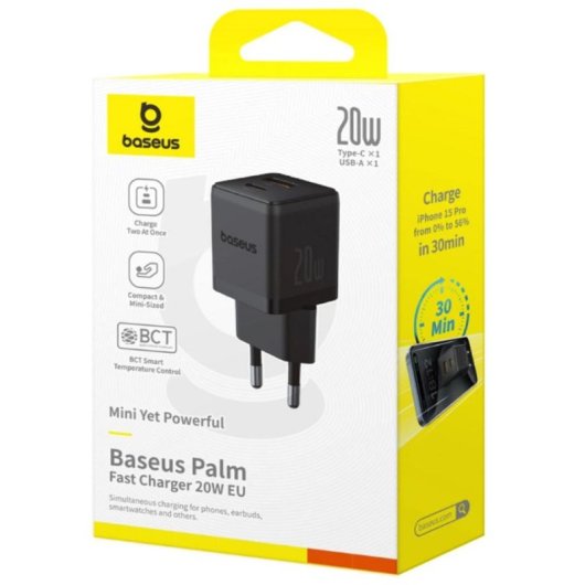 Cargador Baseus Palm USB-C USB-A 20W