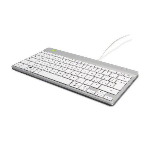Tastiera R-Go Tools Compact Break ergonomica cablata QWERTY italiano bianca