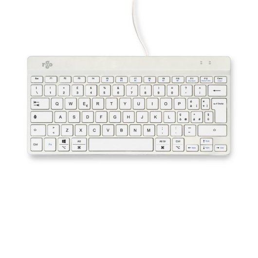 Tastiera R-Go Tools Compact Break ergonomica cablata QWERTY italiano bianca