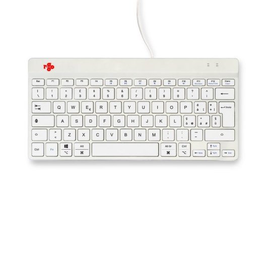 Tastiera R-Go Tools Compact Break ergonomica cablata QWERTY italiano bianca