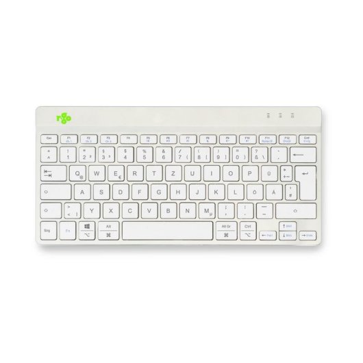 Tastatur R-Go Tools Compact Break kabellos ergonomisch QWERTZ deutsch weiß