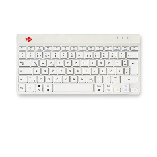 Tastatur R-Go Tools Compact Break kabellos ergonomisch QWERTZ deutsch weiß
