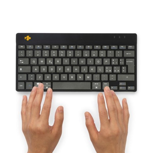 Tastatur R-Go Tools Compact Break kabellos mit Pausensoftware Italienisch