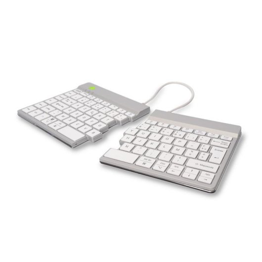 Tastiera R-Go Tools Split Break ergonomica wireless AZERTY francese bianca