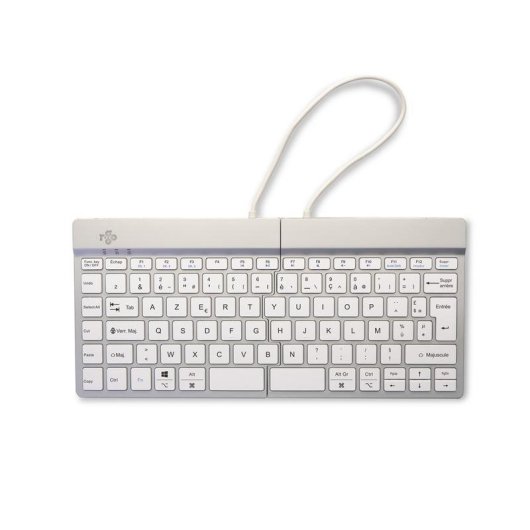 Tastiera R-Go Tools Split Break ergonomica wireless AZERTY francese bianca