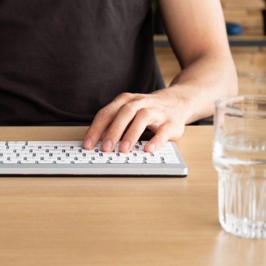 Tastatur R-Go Tools Compact Break kabellos ergonomisch AZERTY Französisch