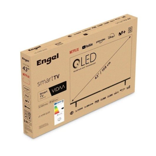 TV Engel QLED LE4398QLED 43" Full HD 60Hz Smart TV VIDAA Dolby Audio