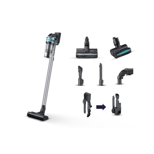 Aspirateur sans Fil Samsung Jet 75 Pet 550W 60 min Brosse Mini Turbo Menthe Argent