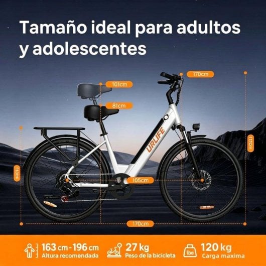 Bicicleta eletrica Urlife E26 350W Bateria removivel 48V