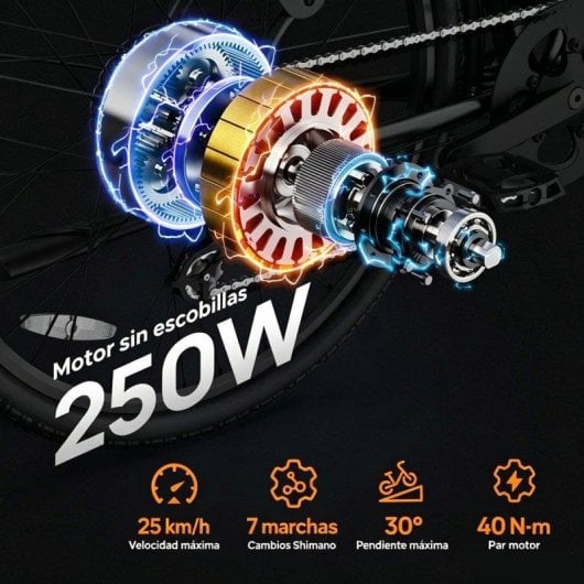 Bicicleta eletrica Urlife E26 350W Bateria removivel 48V
