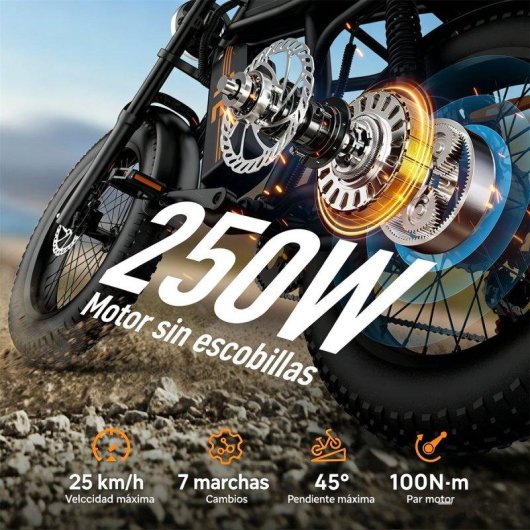 Bicicleta eléctrica URLIFE T2 500W 48V 15,6Ah Fat Tire 20" Doble Suspensión