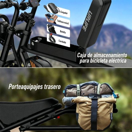 Bicicleta eléctrica URLIFE T2 500W 48V 15,6Ah Fat Tire 20" Doble Suspensión