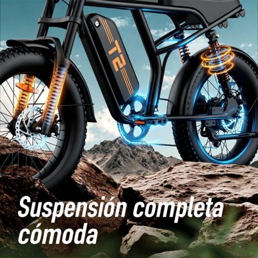 Bicicleta eléctrica URLIFE T2 500W 48V 15,6Ah Fat Tire 20" Doble Suspensión