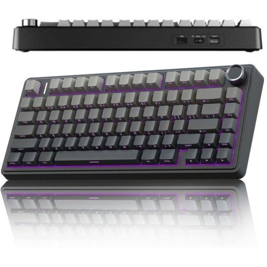 Tastatur Aula F75 Gaming kabellos Hot-Swap mit Drehregler und RGB