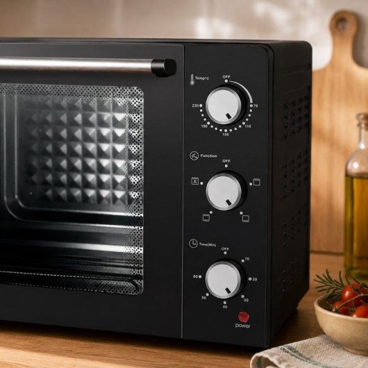 Mini Four Melchioni Family Enjoy 63 63L 2200W Ventilateur Grill Tournebroche Noir