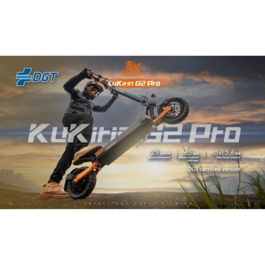 Monopattino elettrico KuKirin G2 Pro 500W Pneumatici 9" Autonomia 65km Freni a disco Sospensione doppia molla IP54