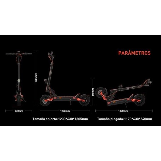 Patinete eléctrico Joyor T6D 600W Autonomía 55km Suspensión frenos disco Negro
