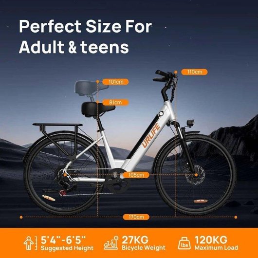 Velo electrique tout-terrain Urlife E26 250W 48V 26 pouces