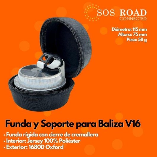 Soporte Nk Baliza V16 Emergencia Moto con Funda y Base Magnética