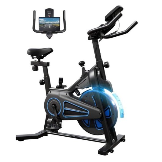Bicicleta estática Formill QK116C negra resistencia ajustable pantalla entrenamiento