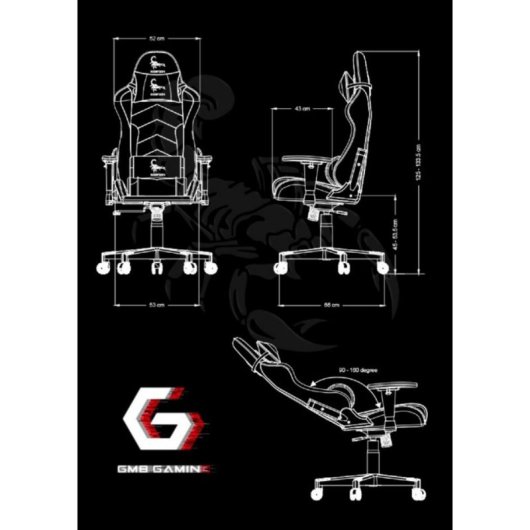 Silla Gaming Gembird Scorpion-05X Racing 136 kg Reclinable