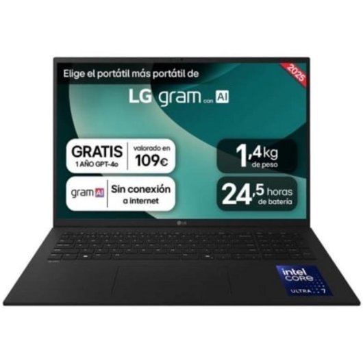 Ordinateur portable LG Gram 17Z90TL-G.AU88BN 17" Intel Core Ultra 7 258V 32GB 1TB SSD Intel Arc Graphics Windows 11