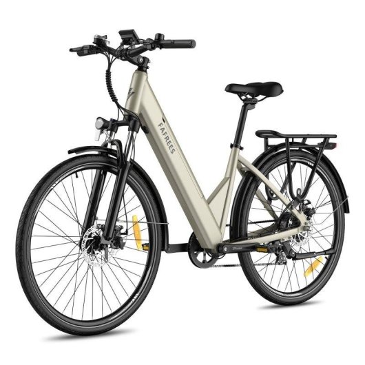 Bicicleta Elétrica Fafrees F28 Pro Motor 250W Bateria 36V 15Ah Bege