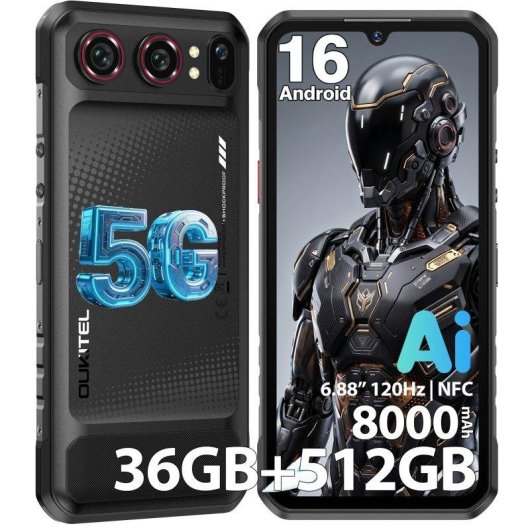 Oukitel WP68 Air 5G 12GB 6.88" 512GB Schwarz IP68