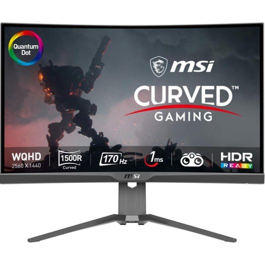Écran PC MSI MAG 275CQRF QD 27" Wide Quad HD 170Hz VA Courbé FreeSync Premium Hauteur réglable